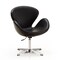 Manhattan Comfort Raspberry Faux Leather Adjustable Swivel Chair in Black and Polished Chrome, PK2 2-AC038-BK - alternate 2
